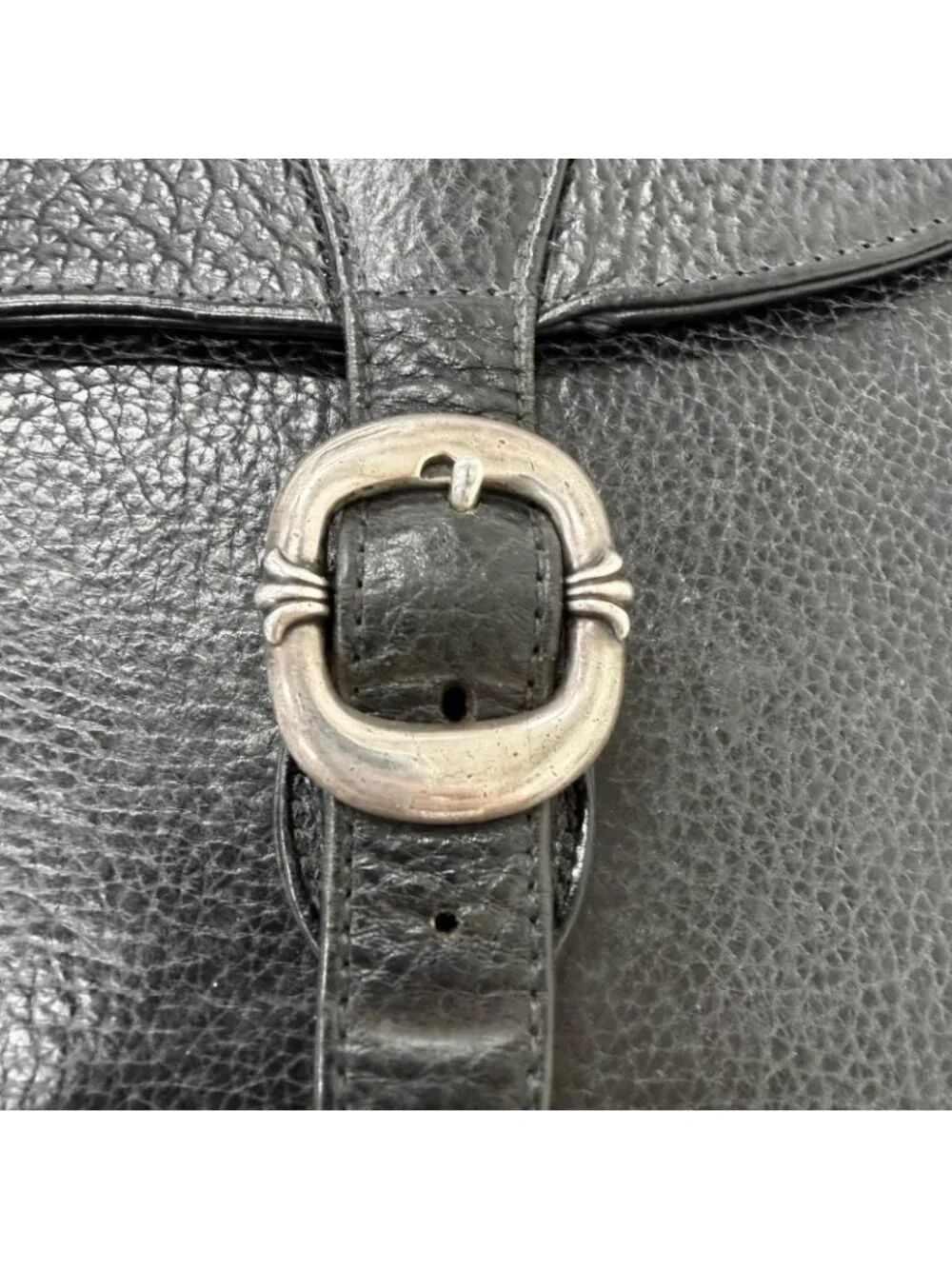 Chrome Hearts Leather Part Gunslinger CH Plus Briefcase Handbag Black
